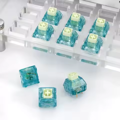 Kailh BOX Summer Switch 5 Pins Clicky Tactile Switches DIY Mechanical Gaming Keyboard Sound Crisp 55gf Factory Lubed Custom Kit