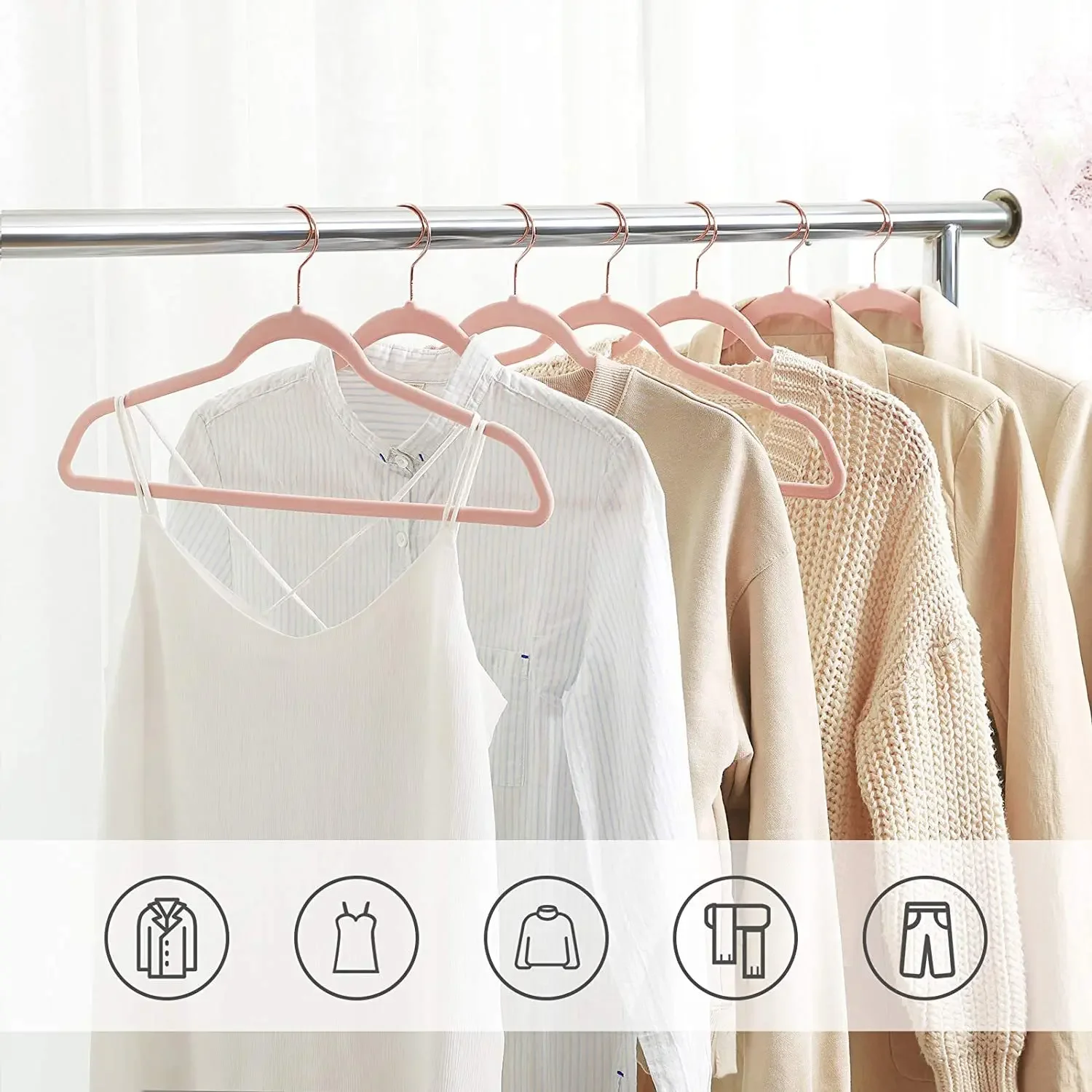 10pcs Gold Hook Anti-Slip Flocking Hanger Pants Rack Tie Rack Adult Clothes Clothing Store ABS Magic Hanger Wardrobe Storage