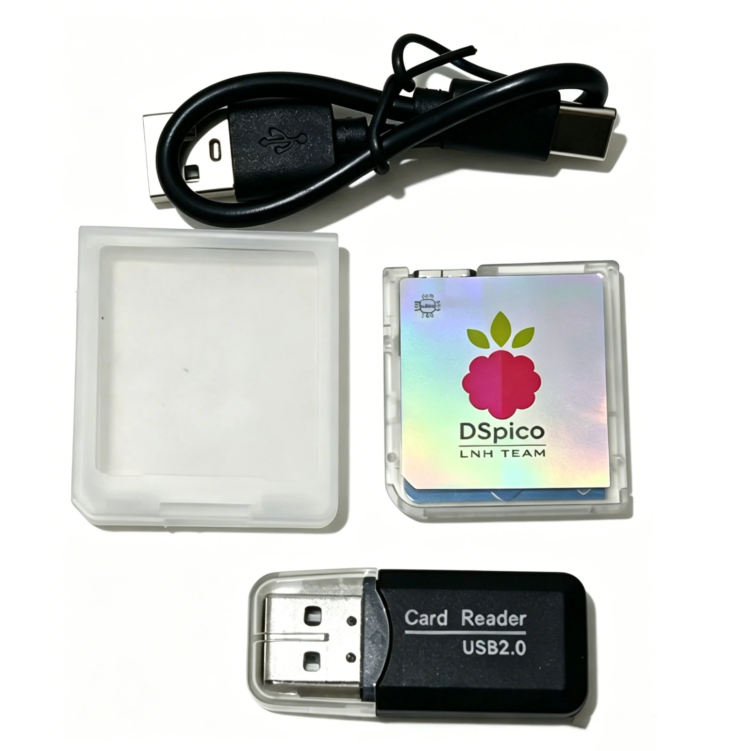 Neuer DSpico Open-Source Game Reader Cart, transparentes weißes geformtes Gehäuse, RP2040, USB-C, kompatibel mit NDS, NDSL, DSi, 3DS Konsolen – Detail 2