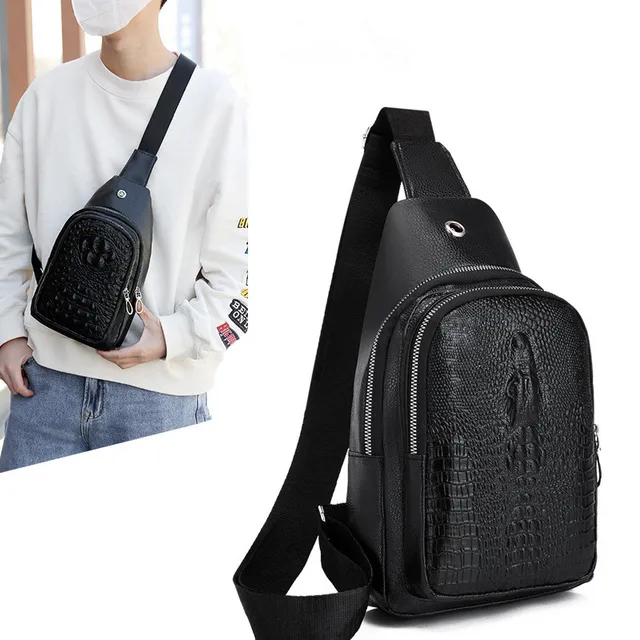 Na co dzień sportowa torba Crossbody, torebka, torba na telefon, miękka torba na klatkę piersiowa ze skóry PU dla mężczyzn, biały kołnierzyk, praca, biznes, na zewnątrz, podróże