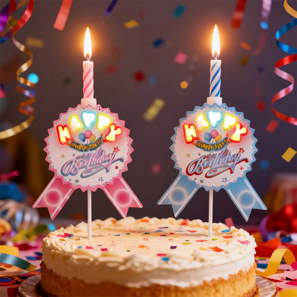 3-in-1 Musical Birthday Candle with LED Light & Real Voice Singing Cake Topper | Romantic Party Atmosphere Decor for Birthday