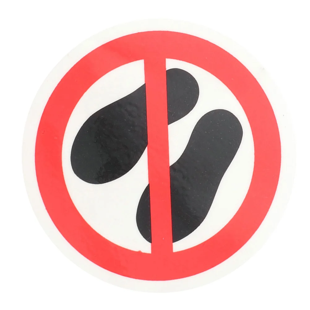 

Warning Sign No Stepping on Decals Caution Circle Stickers Here Label Round Applique