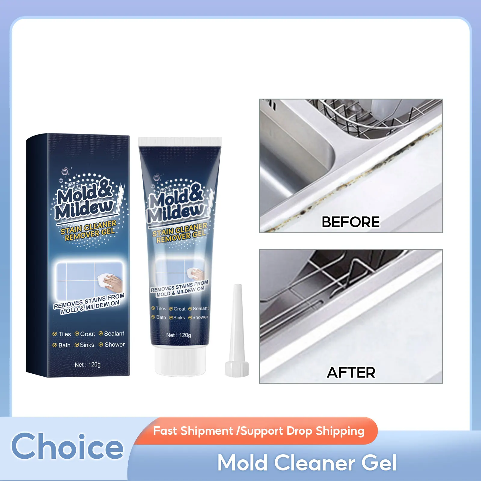 

Household Anti Mold Cleaner Walls Tiles Mould Removal Bathroom Tile Gap Cleaner Refrigerator Mildew Cleaning Mould Cleaning Gel