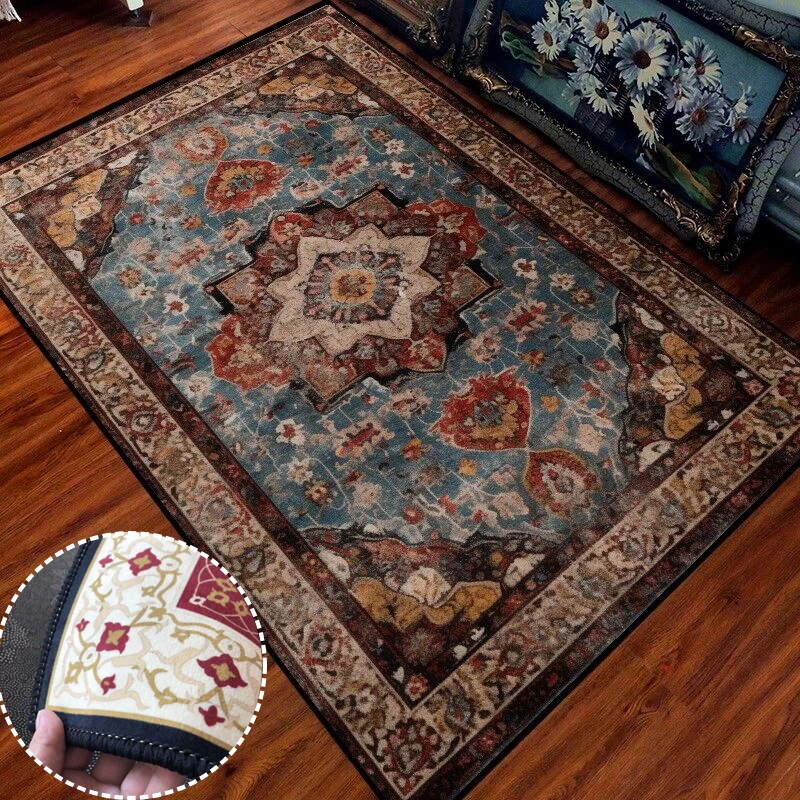 Retro Bohemian Carpet in The Living Room Distressed Persian Decoration Bedroom Rug Decor Coffee Tables Study Entrance Door Mat