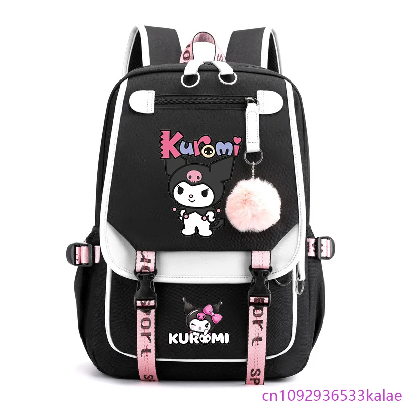 

Cute Cartoon Kuromi Printed Backpack Teenage School USB Backpack Large Capacity Laptop Backpack Fulfillment Backpacks
