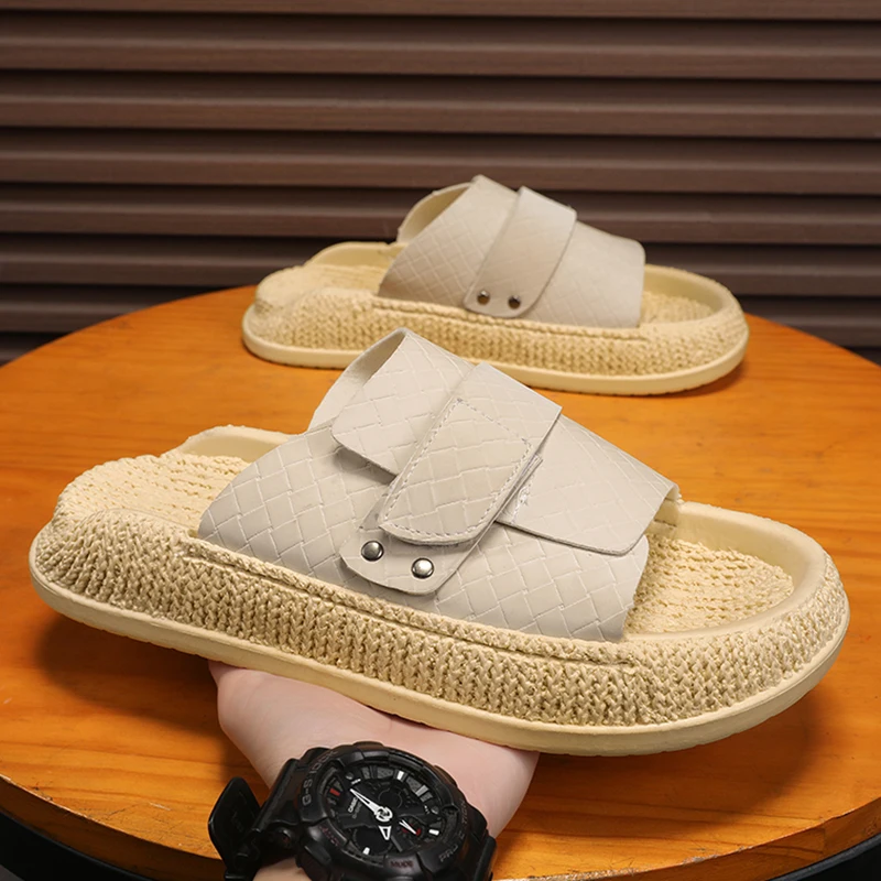 

Мужские тапочки, новые летние тапочки с мягкой подошвой, противоскользящие, спортивные, повседневные, для прогулок, модные молодежные дышащие пляжные туфли Joker