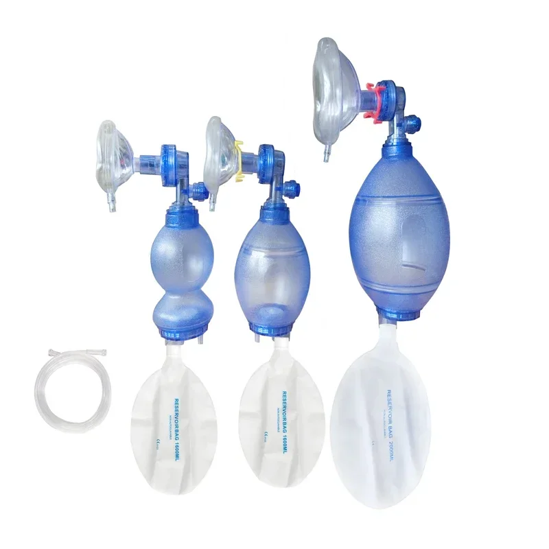 PVC Adult/Child/Infant Self-help Respirator Training Bag Valve Mask in Plastic Carry AED Training Tool