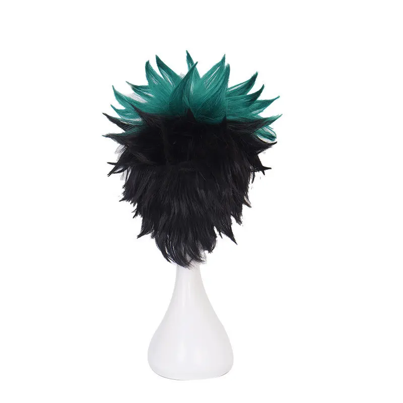 My Hero Academia Midoriya Izuku Cosplay Wig Black And Green Gradient Curly And Wavy Style