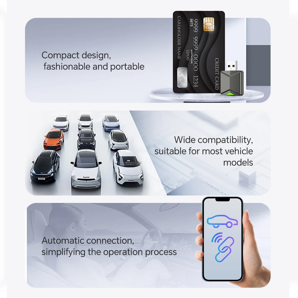 2-in-1 Wireless&Wired CarPlay Adapter Plug&Play Apple CarPlay Box Android  Auto Screen Fast Connect Wifi BT Connect OTA Upgrade image 6