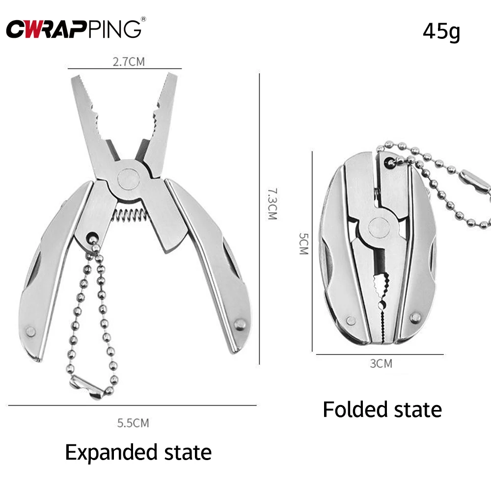 Tang Multifungsi Sepeda Motor Pisau Baja Tahan Karat Dapat Dilipat Mini Tang Belakang Penyu Gantungan Kunci Alat Berkemah Kit Perjalanan