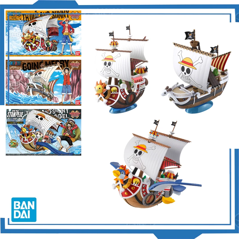 Bandai Original One Piece Grand Ship Collection Anime Thousand Sunny Flying Model Going Merry Action Figure Model Toys