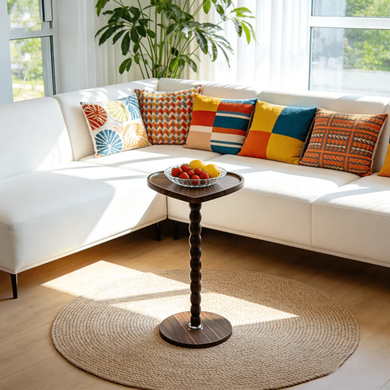 Heart ShapeSide Table, Small Drink Table for Small Spaces, Modern Accent Nightstand with Leg for Living Room, Bedroom