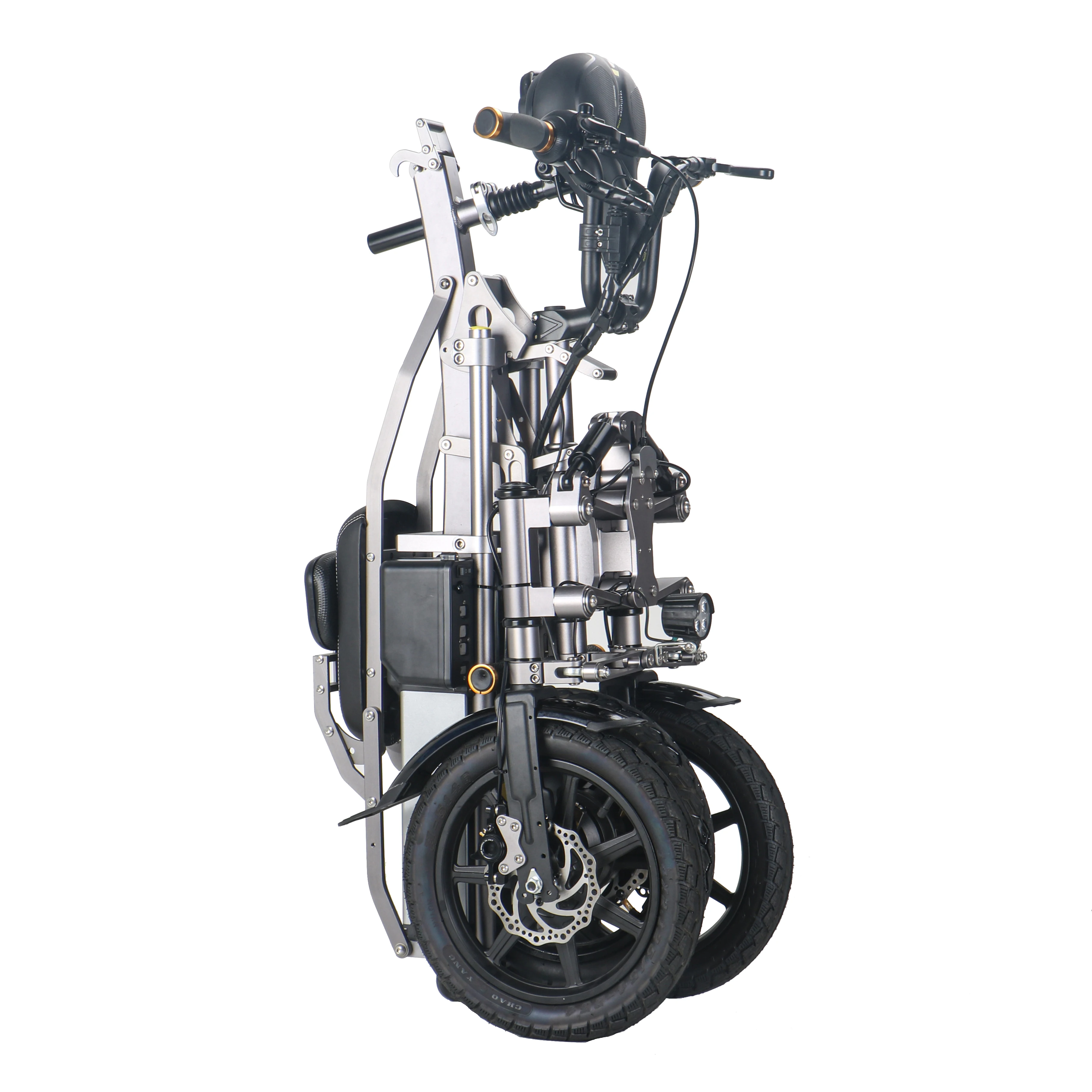Folding 3 Wheel Electric Bike Dual Front Wheel Adult Cargo E Trike Passenger Seat Long Range Stable Mobility Scooter