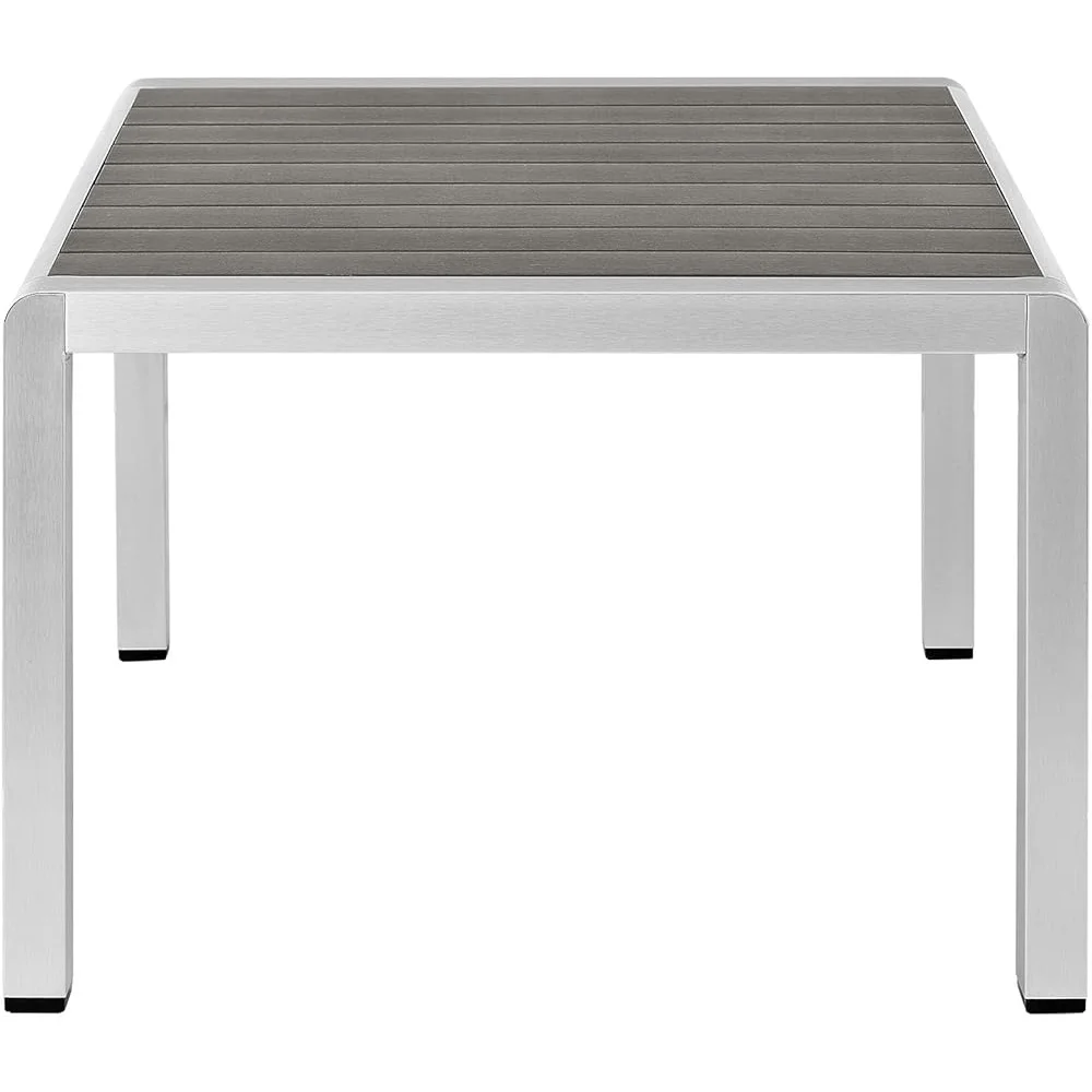 Weather Resistant Aluminum Outdoor Coffee Table Patio Poolside Modern Easy Clean Contemporary Design Relaxation Entertainment