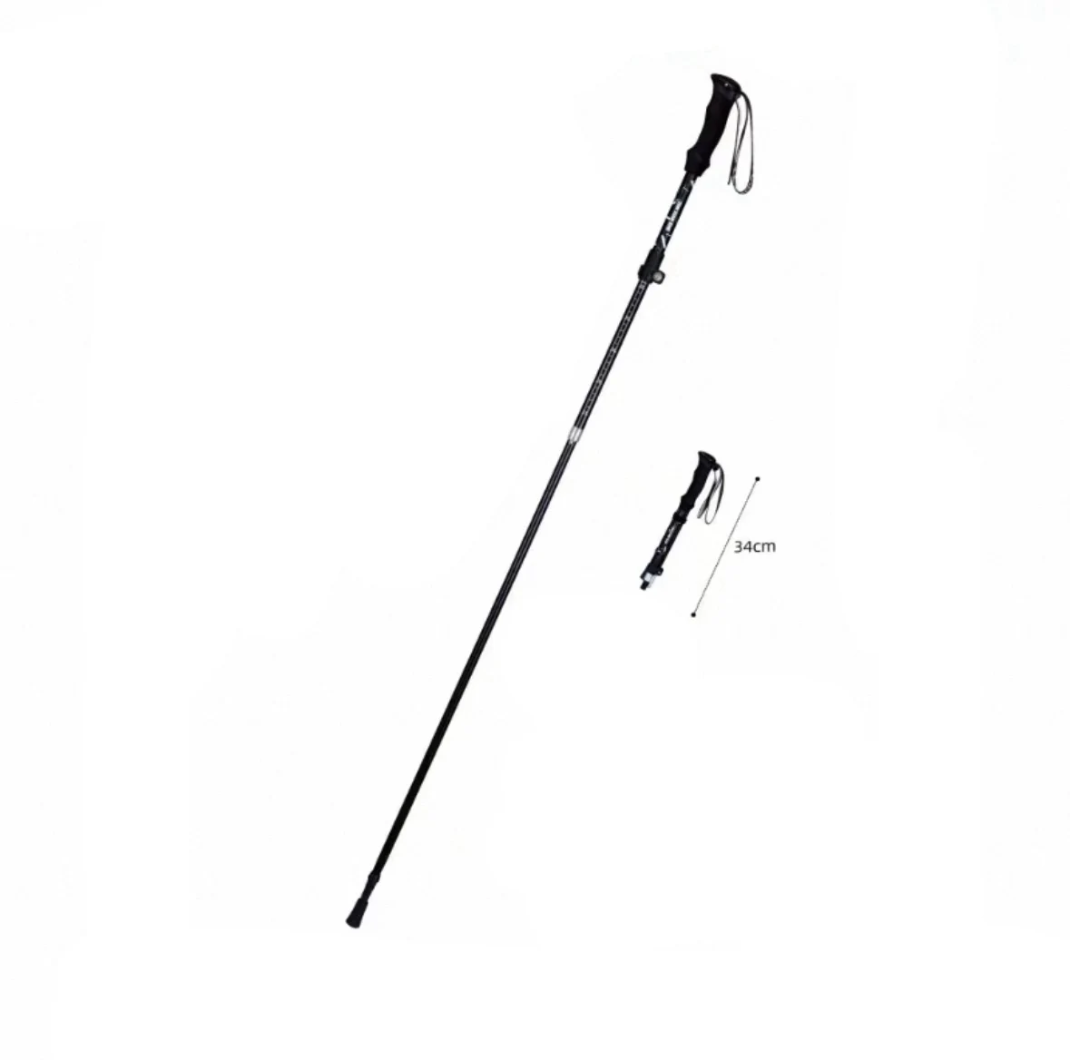 عصا تسلق الجبال خفيفة الوزن وقابلة للطي من ألياف الكربون تلسكوبية للمشي لمسافات طويلة احترافية للمشي لمسافات طويلة في الهواء الطلق