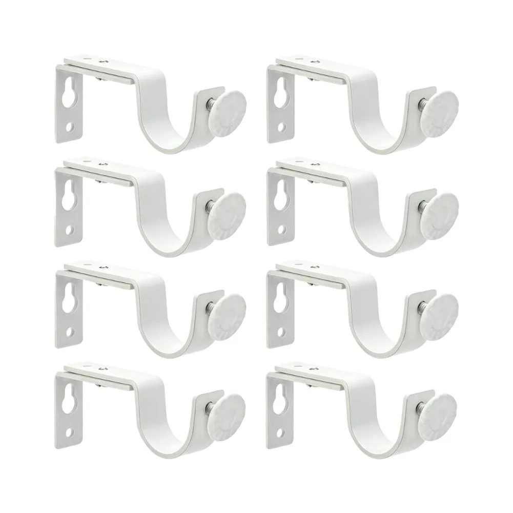 Indoor Adjustable Wall Mount Curtain Rod Brackets Compatible with Most Curtain Rod Sizes Includes Mounting Hardware