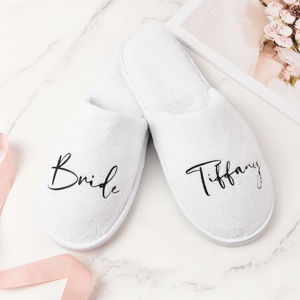 Personalized Wedding Slippers, Bachelorette, Bridal Shower, Proposal Party, Bridesmaid Slipper, Custom Wedding Gift