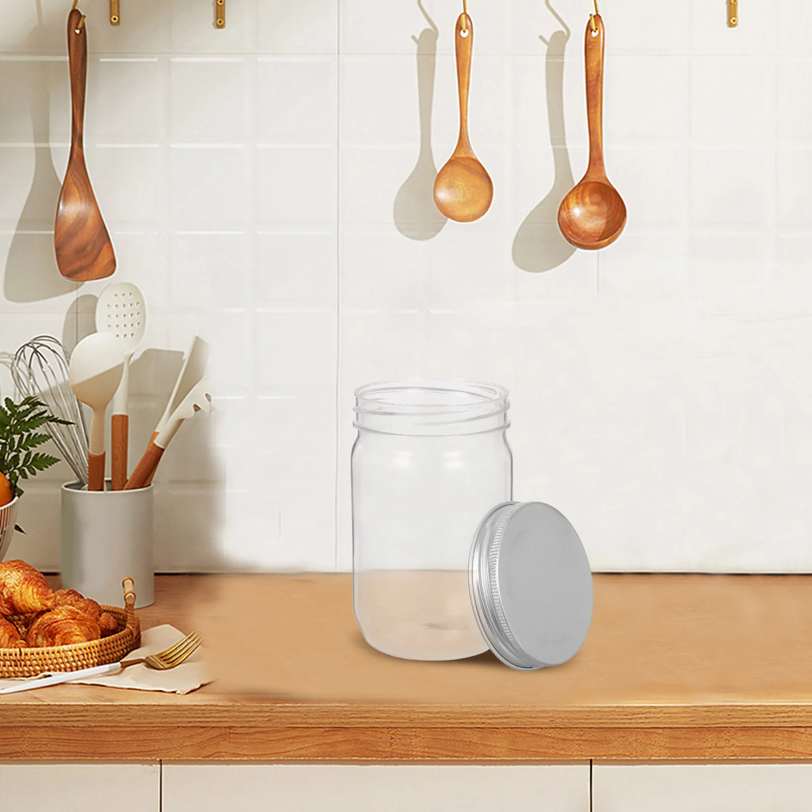 Frascos de plástico transparente, 6 peças, tampas herméticas, recipientes de armazenamento reutilizáveis para doces, lanches, artesanato, organização de despensa