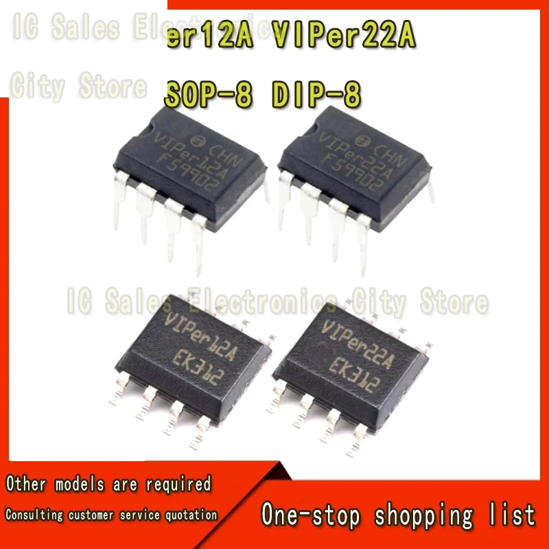 10Pcs New VIPer12AS VIPer22AS VIPer12A VIPer22A SMD SOP8 DIP-8 Induction Cooker Power IC Chip In Stock Wholesale