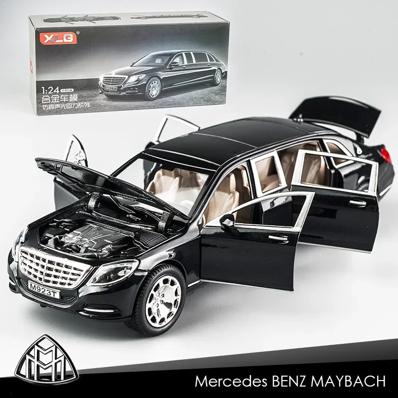 1:24 Maybach S600 Pullman Alloy Luxy Car Model Diecasts Metal Vehicles Simulation Sound And Light For Childrens Toys Gift