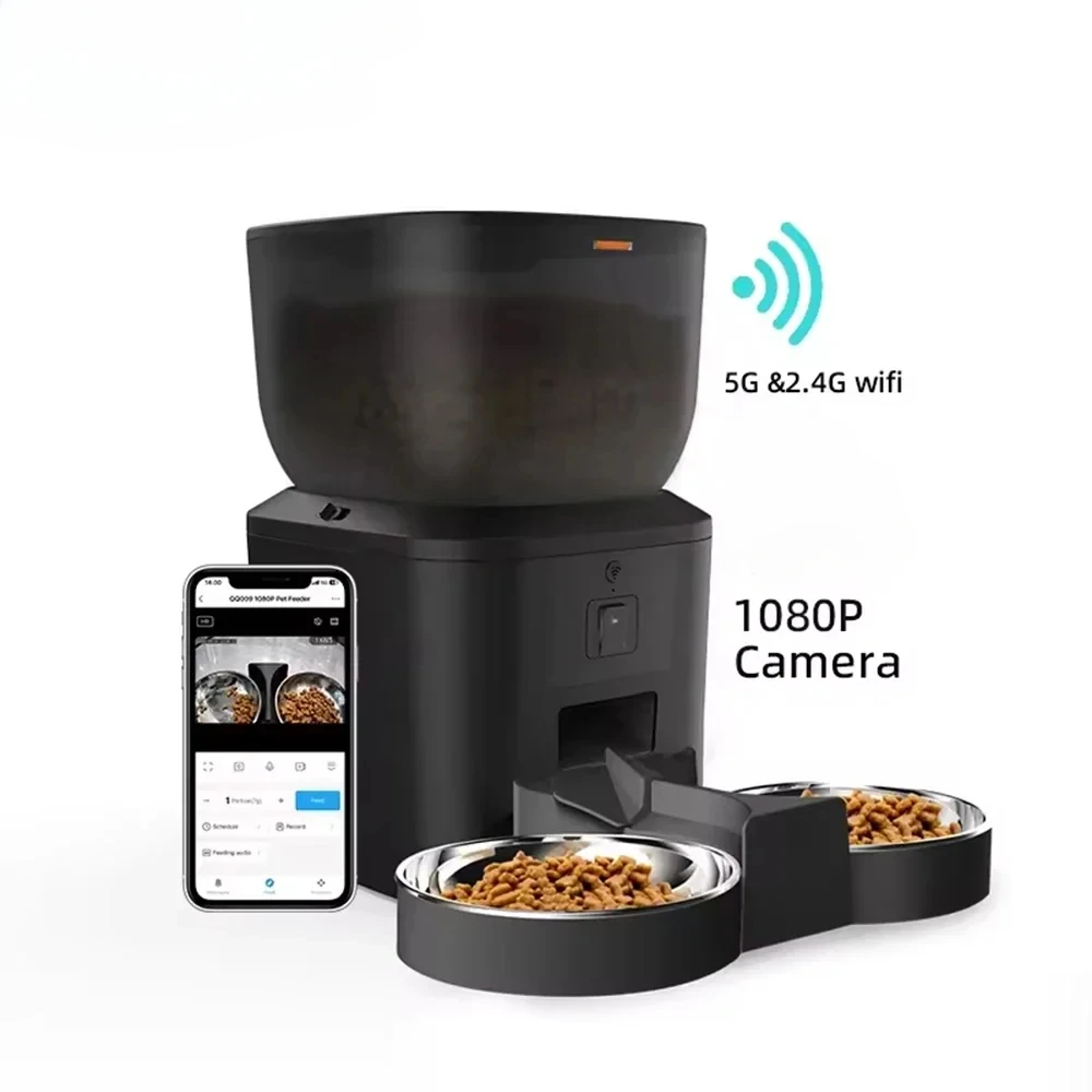 

Automatic Dog Feeders with Camera 1080P HD 5G WiFi Pet Feeder Tuya APP Control Automatic Cat Dog Food Dispenser