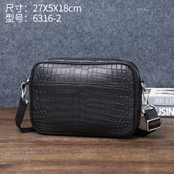 New Luxury Alligator Men's Handbags Cow Genuine Leather Male Shoulder Bag Crossbody Bags Boy Matte finish leather Messenger Bags