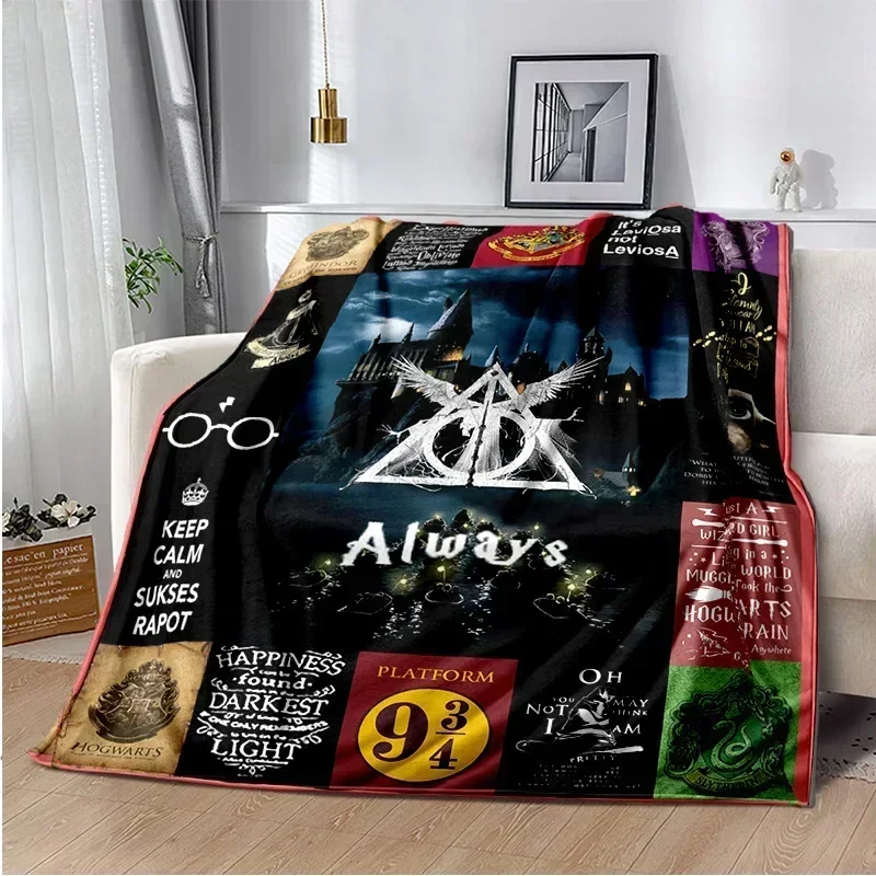 Manta de Cama Impresa en 3D Harris, Manta Aislante para Cama, Sofá, Dormitorio, para Potter, Cómoda, Artículos para el Hogar y la Oficina