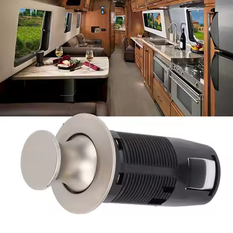 Cabinet Push Button Lock Stylish Look Keyless Cupboard Drawer Push Button Latch Knob for RV Yacht Motorhome Campervan Caravan