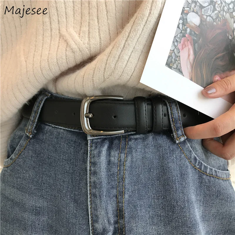 

Belts Men Retro Unisex Casual Chic Handsome All-match Formal Business Pu Leather Ins Harajuku Teens College Design Square-buckle