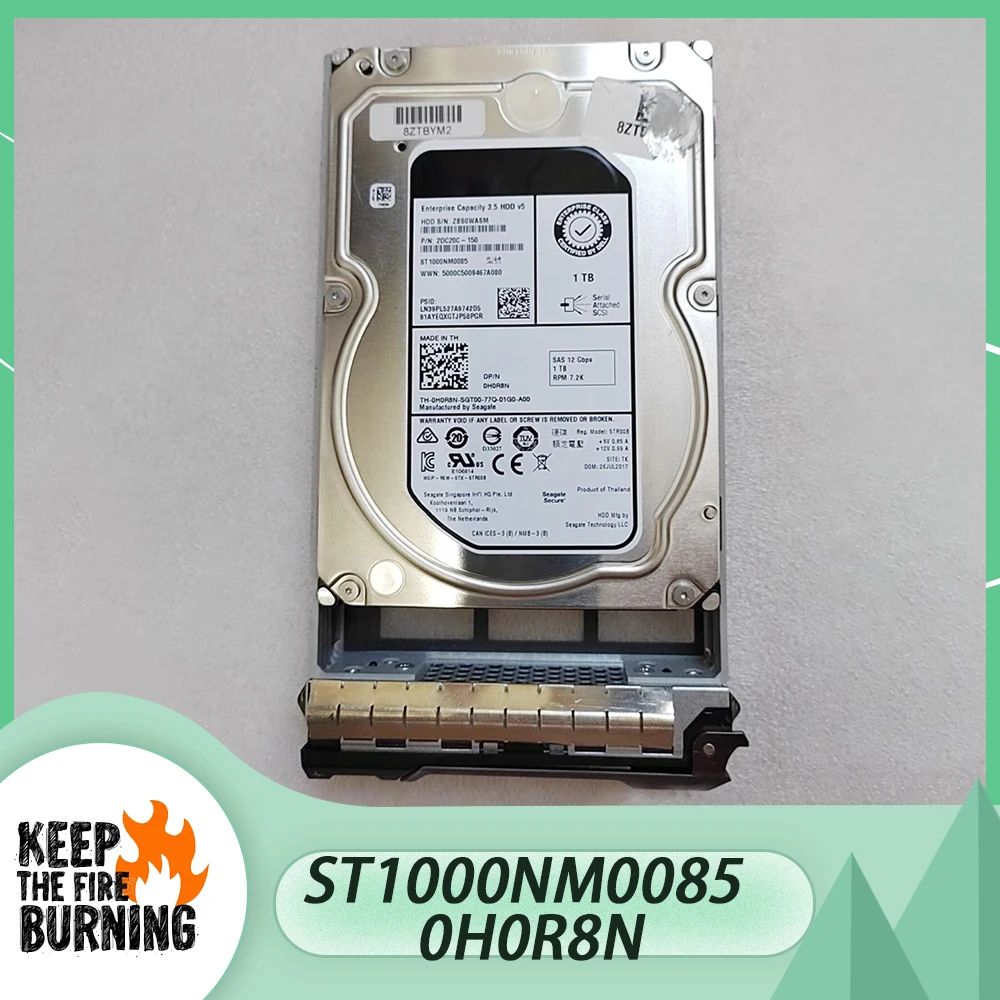 Original For DELL 1TB 3.5'' 12G 7.2K SAS ST1000NM0085 0H0R8N Server Hard Drive