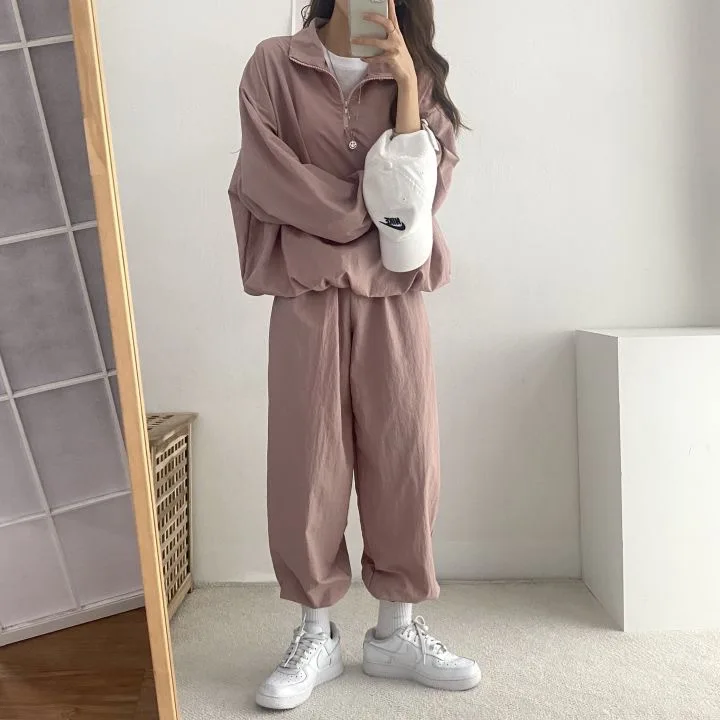 Women Sweatshirt Pants Loose Fashion Suits Korea Style Cotton Tracksuit Casual Sports Sweatshirts Pullover Sweatpants Outfits