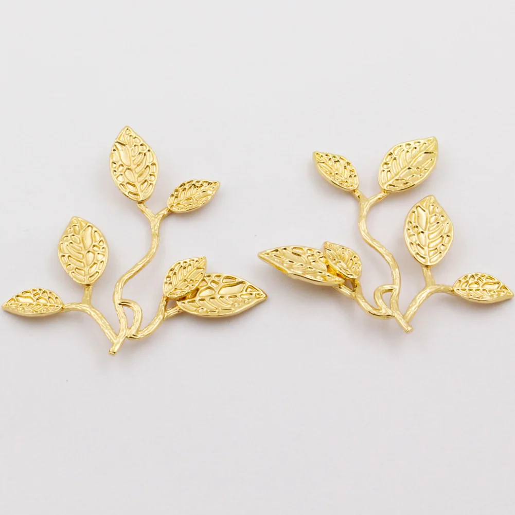 6pair 42x43mm Quality Brass Casted Tree Branch Leaf Stamping Decoration Findings DIY Wedding Jewelry Accessories