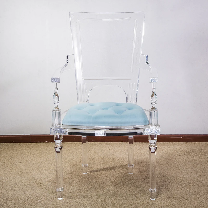 New Style Acrylic Chair Clear Furniture Luxury Manufacturer Acrylic Dining Chair Modern Clear Cushion Table And Chair