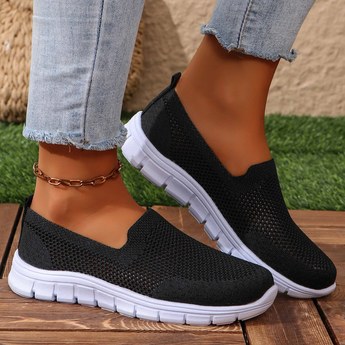 Women Sneakers 2024 New Spring Summer Casual Single Shoes Old Beijing Cloth Shoes Soft Sole Flat Designer Shoes Zapatos De Mujer