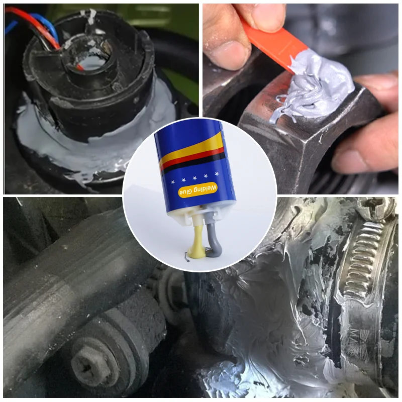 Pegamento de soldadura de fundición súper fuerte, pasta de reparación de Metal, sellador resistente al calor 2 en 1, pegamento Industrial AB Caster,