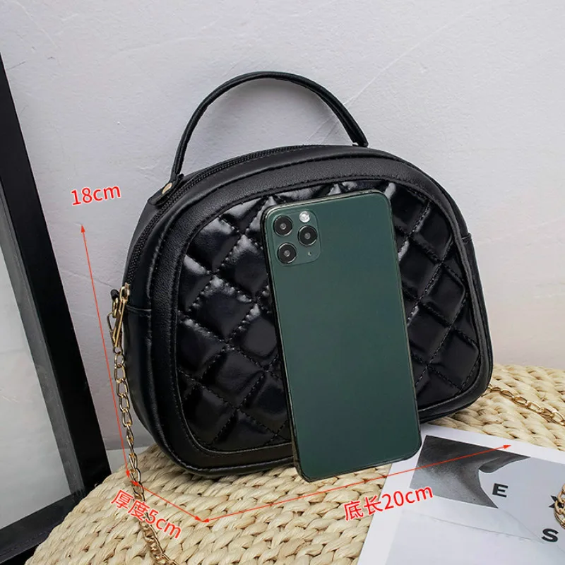 2022 inverno Luxury PU Fashion Handbags Wild Rhombus borsa a tracolla da donna borsa a tracolla per ragazze borsa a tracolla a forma di conchiglia