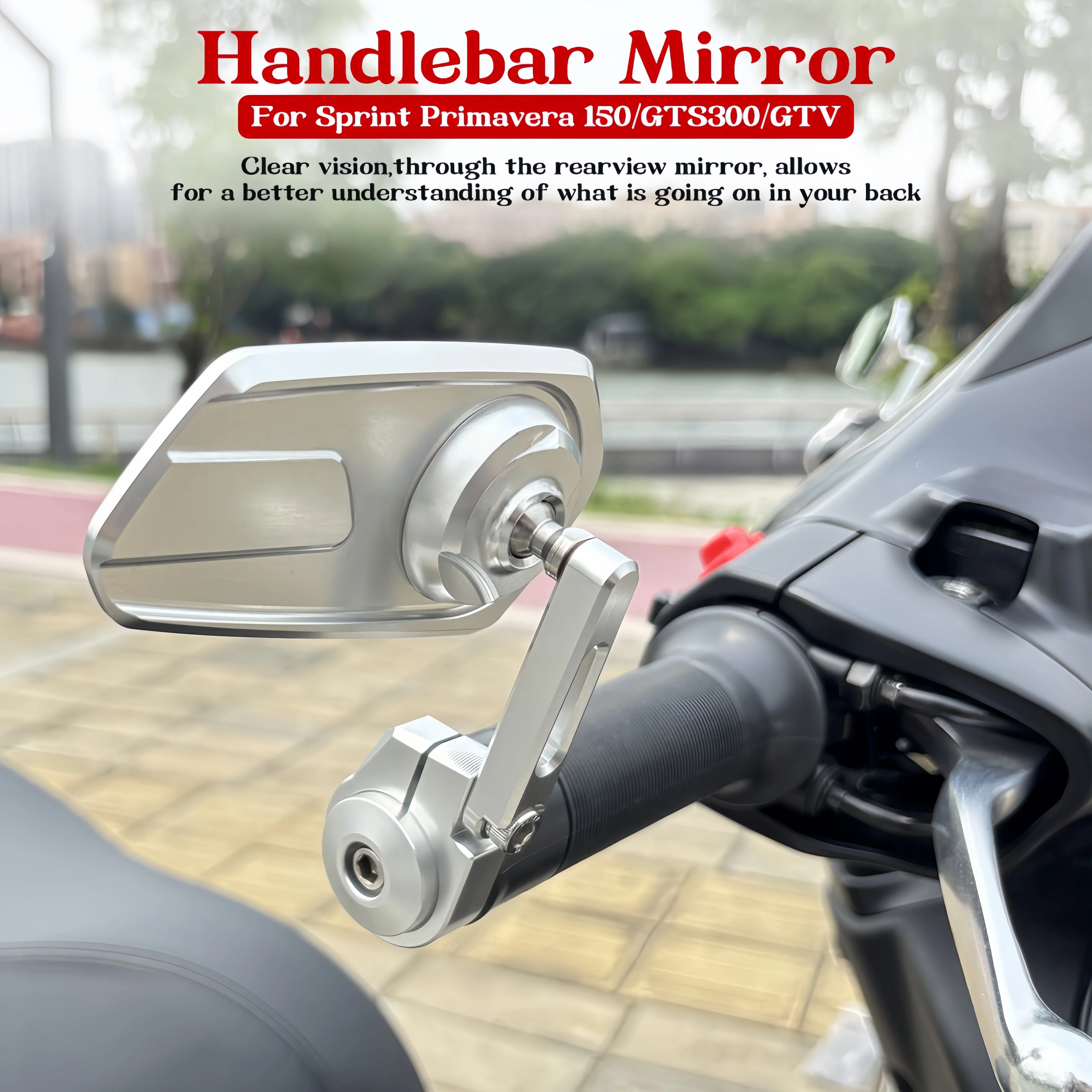 For Vespa Sprint 150 Primavera GTS 300 GTV Accessories New Motorcycle Handlebar Mirror Triangle Bar End Mirror Rearview Mirror