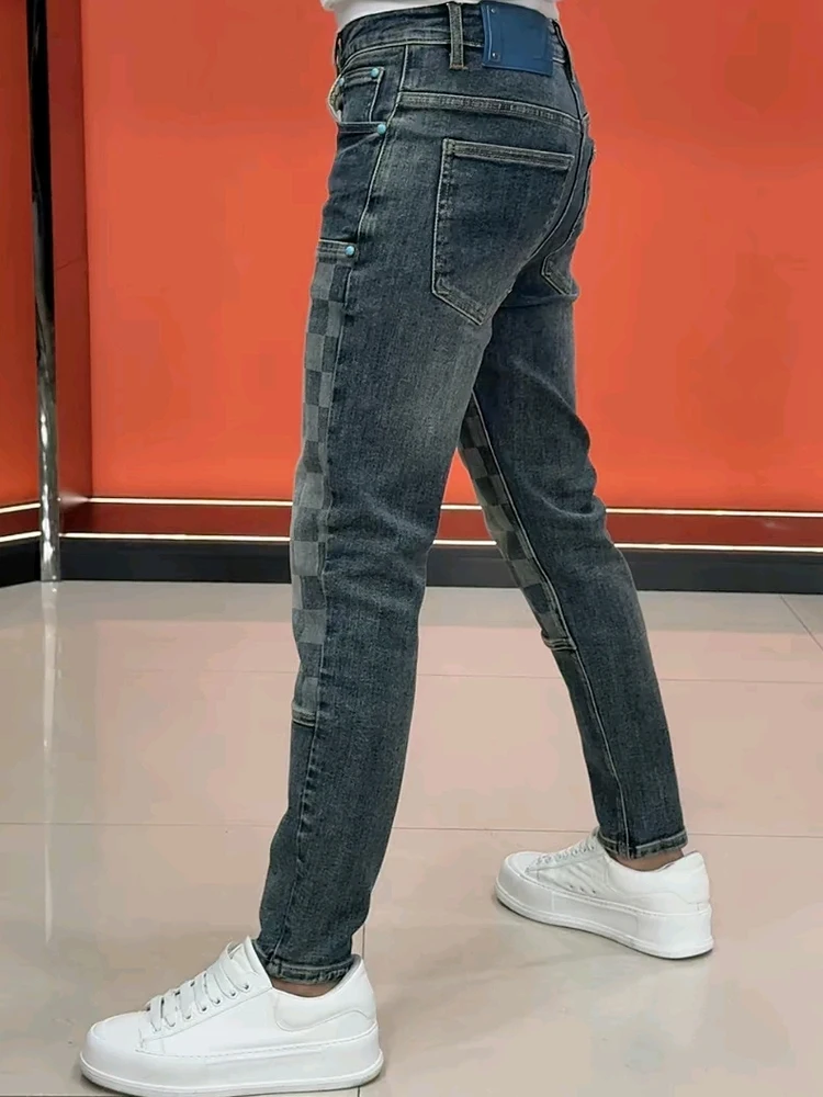 

Новые мужские джинсовые джинсы, удобные, высококачественные, модные, универсальные, осенне-зимние, деловые, повседневные, на молнии со средней талией