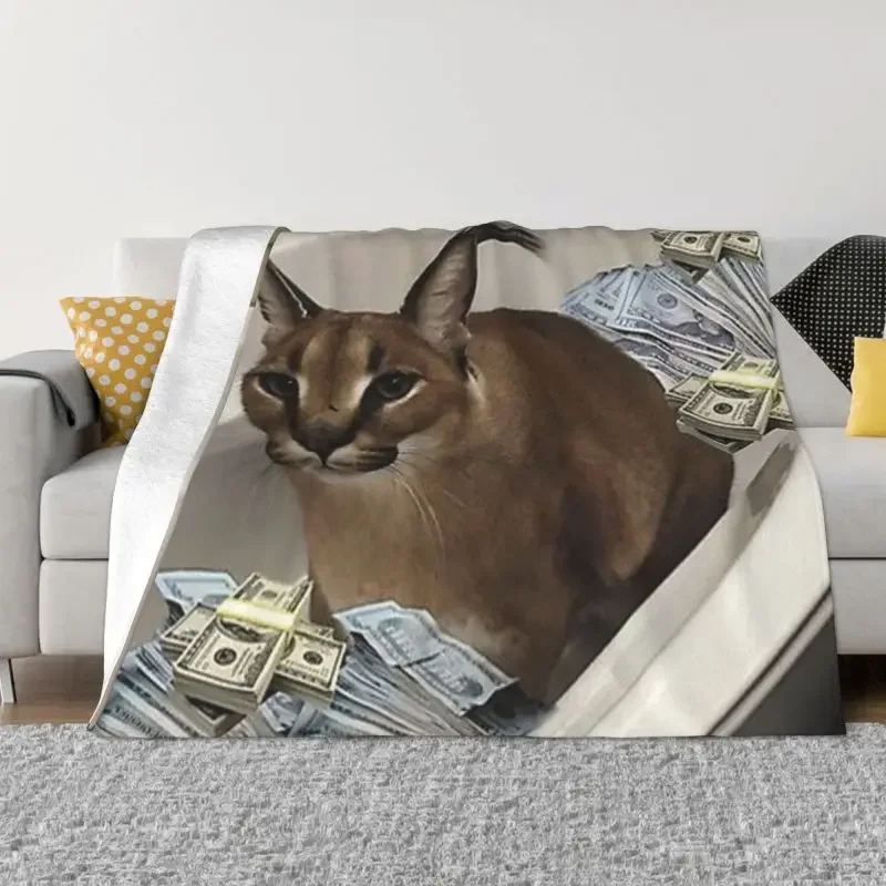 Caracal Big Floppa Cash Blanket Warm Fleece Soft Flannel Africa Gosha Throw Blankets for Bedding Sofa Home Spring