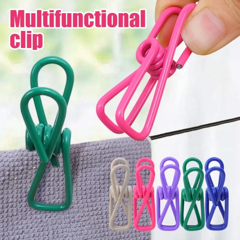 50/1pcs Colorful Sealing Clip Portable Clothespins Food Snack Seal Sealing Storage Clips Metal Clamp Household Kitchen Supplies