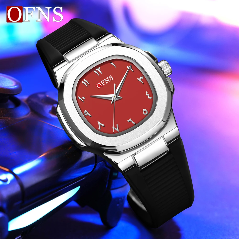 2026 OFNS1583 ساعة عصرية للرجال والنساء حافظة مبتكرة خفيفة الوزن 80 جرام تصميم مزدوج الطلب ساعة كوارتز عصرية-1
