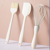 3 PCS Silicone Baking Set Cake Cream Spatula Scraper Egg Whisk Barbecue Oil Brush Gadget Kitchen Supplies