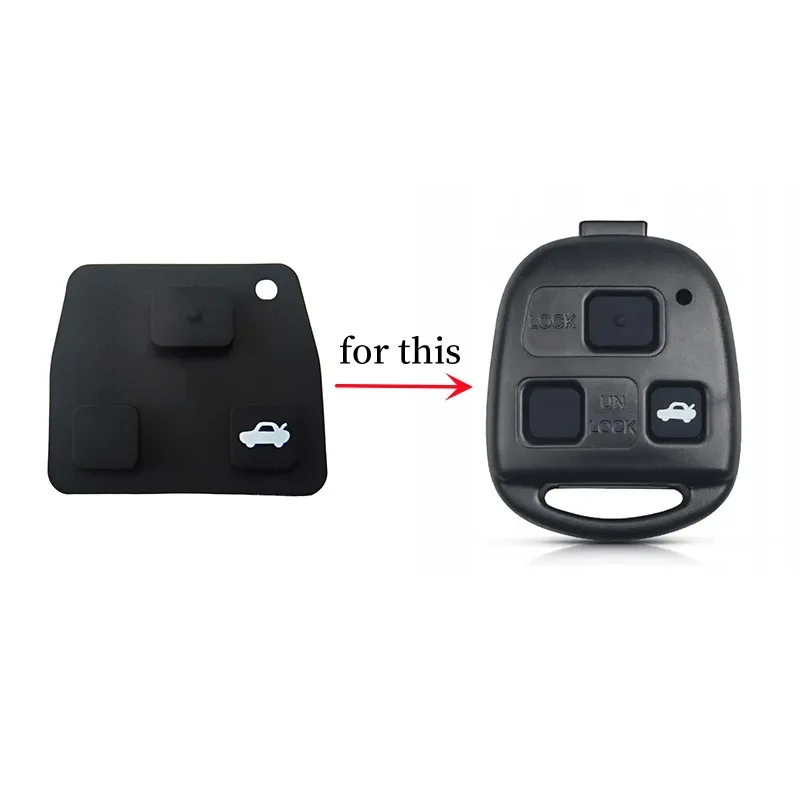 

Silicon Rubber 3 Button Pad For Toyota Avensis Corolla Camry Yaris Prado For Lexus Rav4 Replacement Remote Car Key Fob