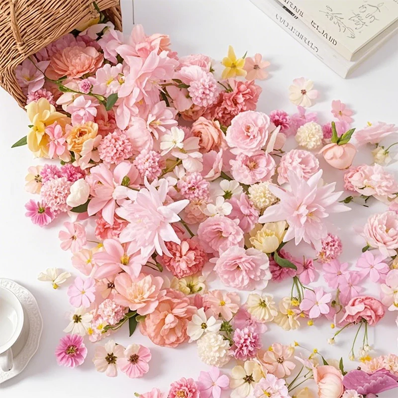 20/50 Stücke Rosa Künstliche Blume Kopf MSini Seide Künstliche Rose Gänseblümchen Blume Handwerk Liefert Hochzeit Kranz Hause Dekoration – Detail 6