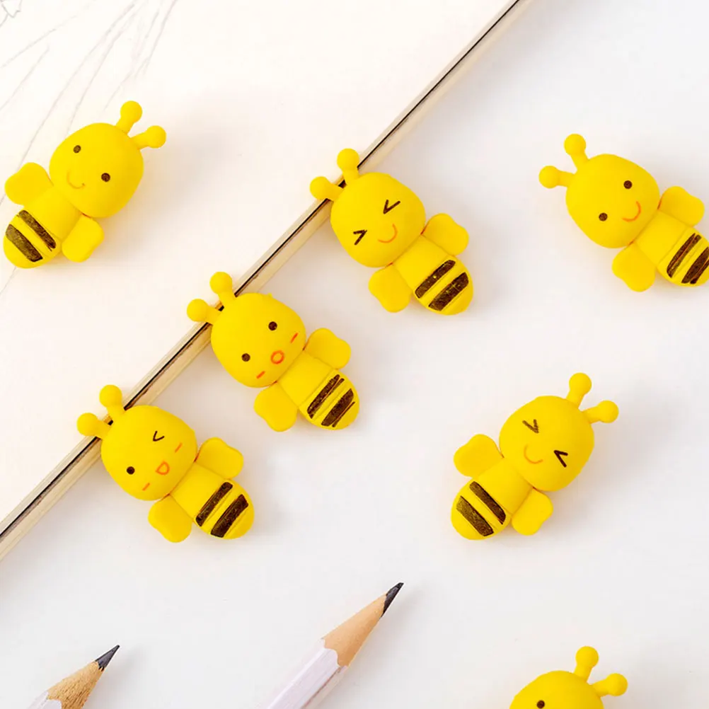 

36pcs Bee Eraser for Kids Cute Creative Rubber Erasers Small Animal Shape Bulk Fun Educational Gift Cartoon Erasers