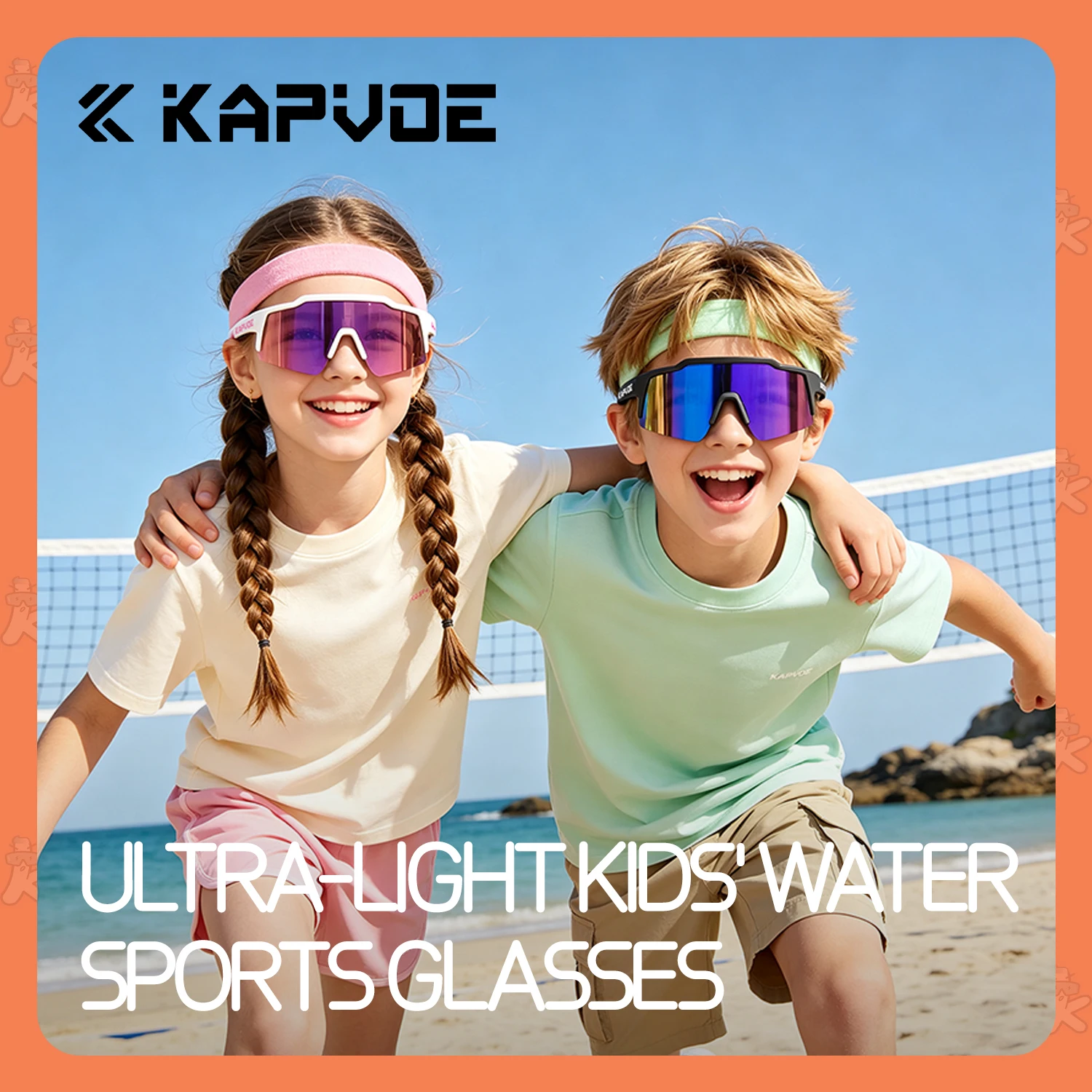 Kapvoe Kids Hiking Eyewear Cycling Sunglasses Aged 8-15 Baseball Running Children Glasses Bicycle UV400 Water Sports Glasses image 3