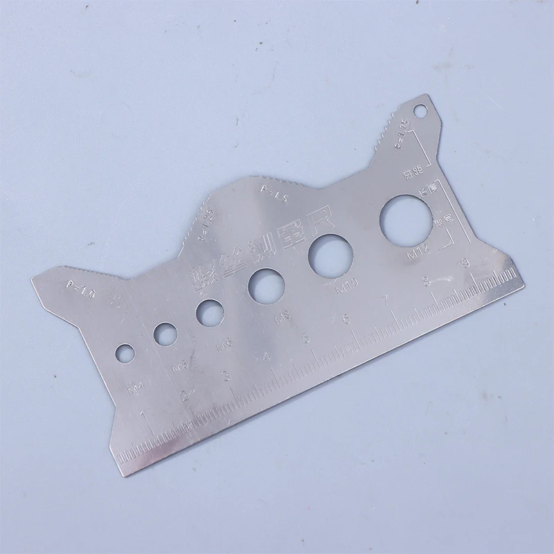 Bolt Measuring Tool Bolt Thread Stainless Steel Sizer Flat Double-Sided Screw Measuring Device For Pattern Jewelry Watch