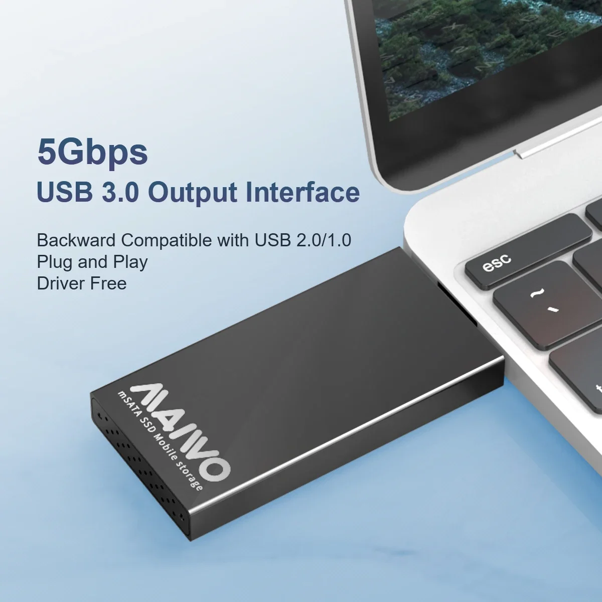 MAIWO mSATA solid state drive Case USB3.0  to USB3.0 SSD  Enclosure mini external mobile aluminum alloy mSATA hard drive box