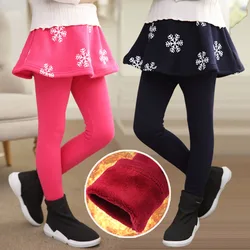 Gilrs Culottes 2020 Winter Retail Girl Leggings Girls Skirt-pants Cake Skirt Girls Warm Plus Velvet Thick Pants Kids Leggings