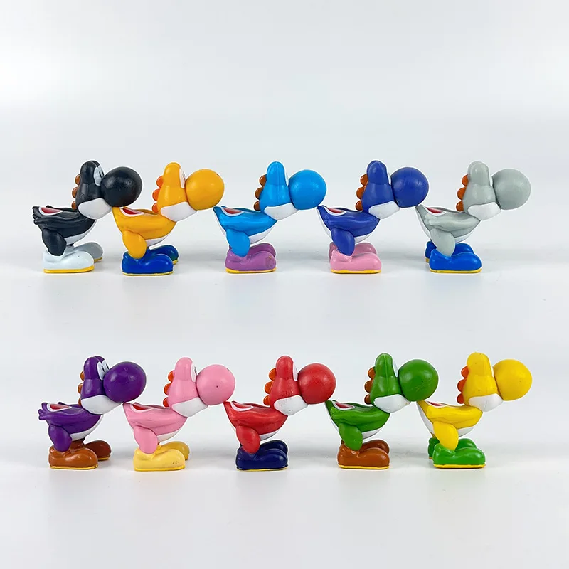 10pcs Game Super Marios Bros Doll Ornaments Kids Action Figures Toys Yoshi Cartoon Decorate Ornament Model Birthday Gifts